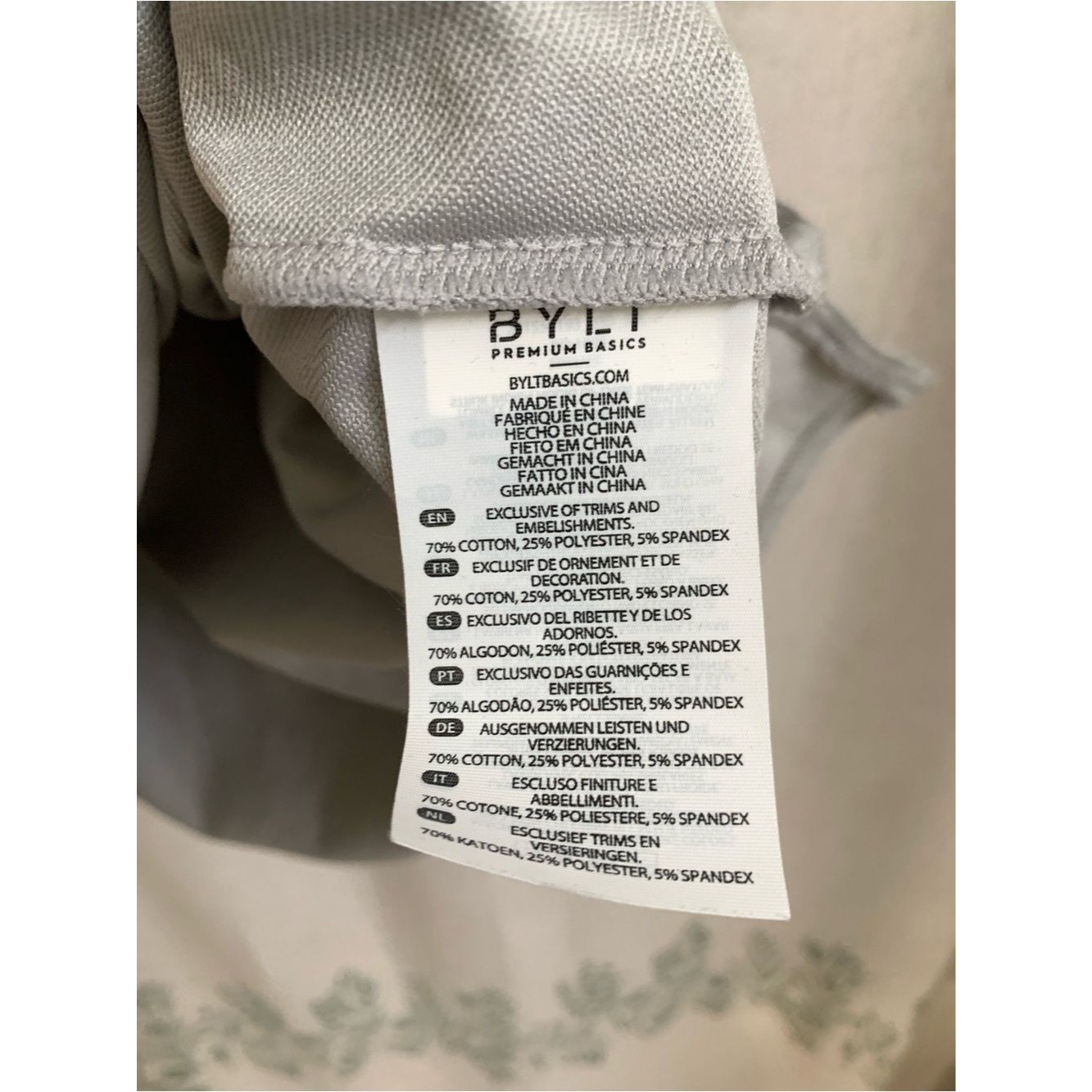Bylt Premium Basics Lux Short Sleeve Crewneck T-Shirt Light Gray Storm Xxl — image 7 of 8